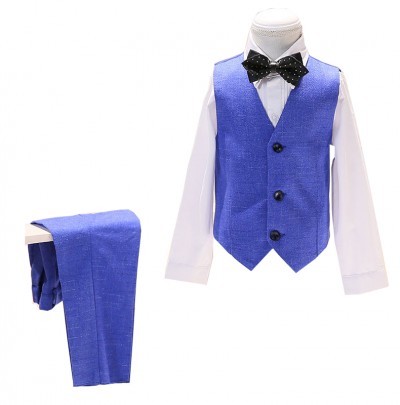 SKCST024 custom-made dress children's suit style flower shirt flower girl dress host clothing children's suit franchise front view